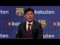 fc barcelona s main global sponsor speech by hiroshi mikitani chairman and ceo of rakuten inc.