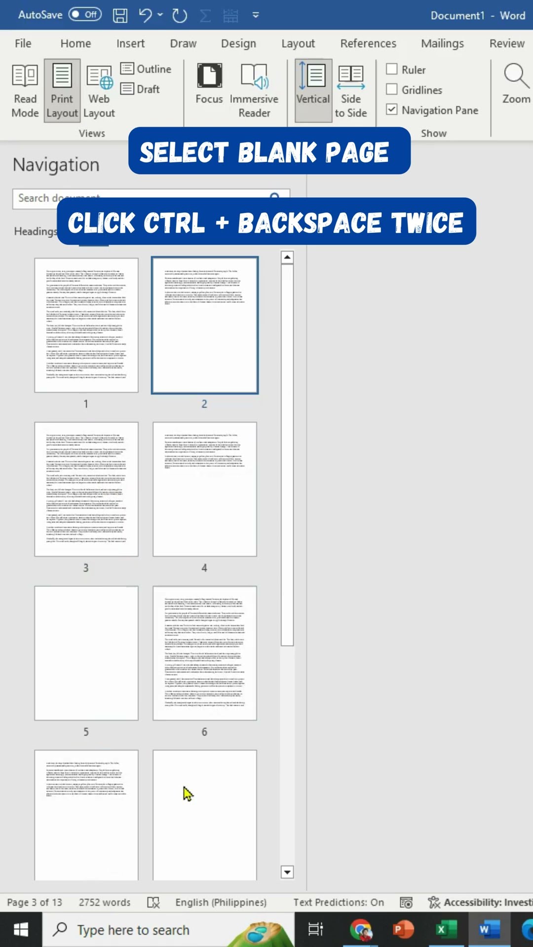 How to delete blank pages in MS Word #excel #exceltips #excelyourself