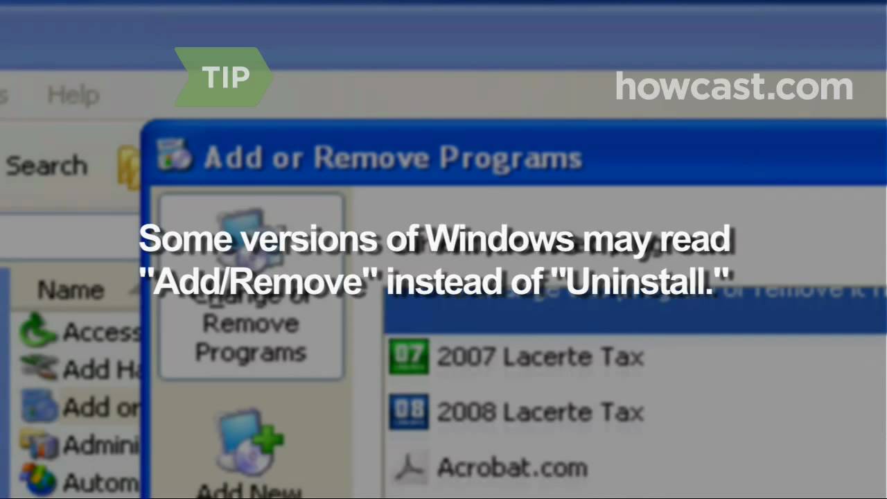 How To Uninstall A Windows Program - YouTube