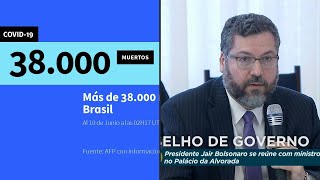 Brasil supera 38.000 muertos y gobierno fustiga a la OMS | AFP