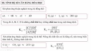 Bài tập: Cân bằng hóa học - Tính hệ số cân bằng