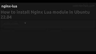 How to install Nginx Lua module in Ubuntu UBUNTU_VERSION