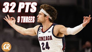 Corey Kispert vs Virginia 12.26.20 | 32 pts (11-15 FG, 9-13 3pt, 1-2 FT), 3 Ast, 1 Reb, 1 TO