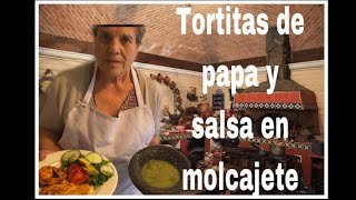 Mi primer video: Receta tortitas de papa y salsa de molcajete | La cocina de la Bolillina