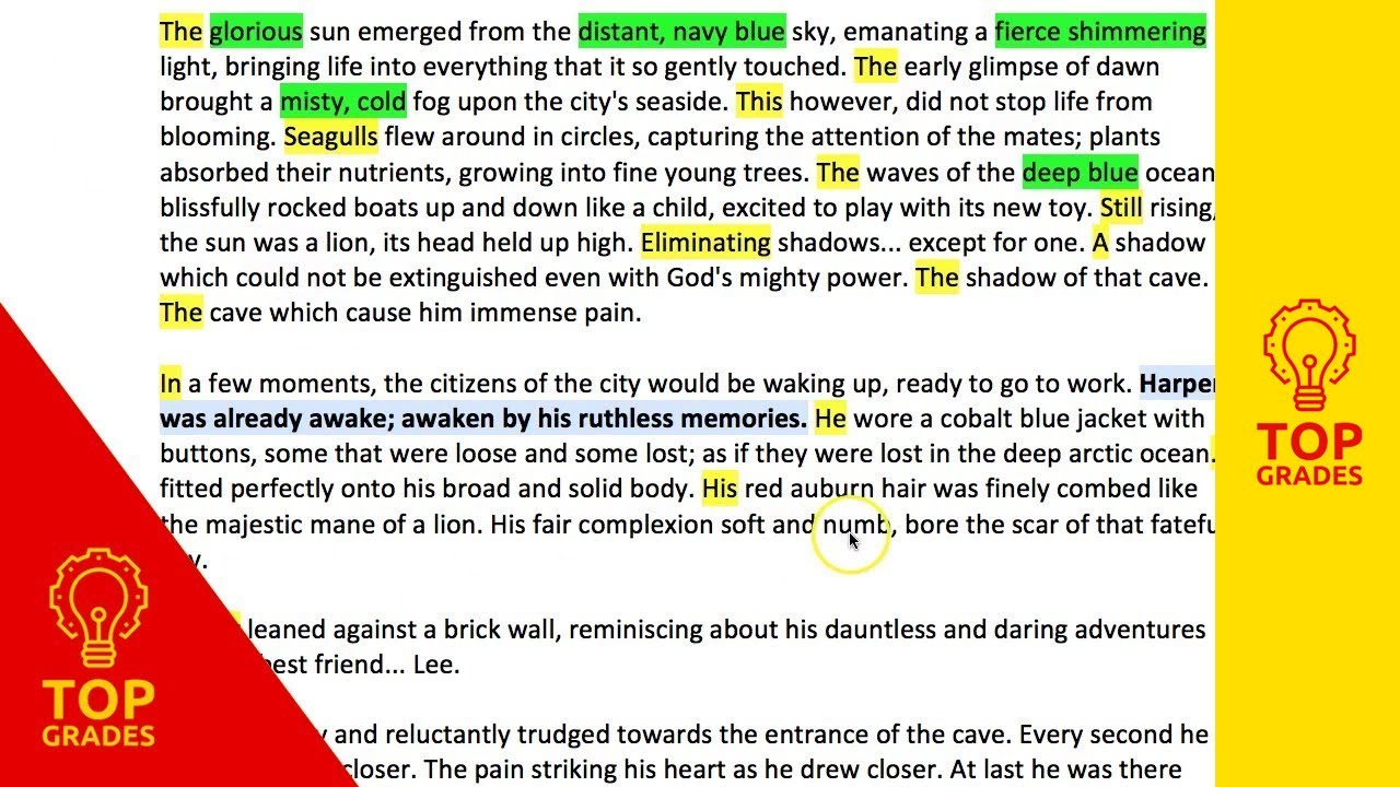 Descriptive Writing Examples Gcse