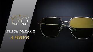 【Photochromic Lenses】+【Flash Mirror AMBER】