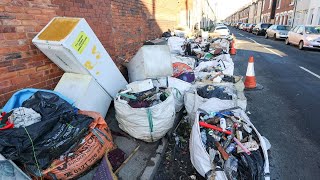 Families fuming as fly-tippers dump 60ft mountain of rubbish on residential street | SWNS