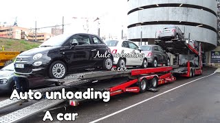 #Déchargement automatique d'une voiture [ Auto transport Carrier unloading car 🚗 ]