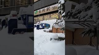 最大48cm積雪　2023年2月2日　盛岡駅前　雪の様子　morioka city　morioka station