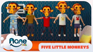 Five Little Monkeys Jumping On The Bed English Song 🐵 | Nursery Rhyme |🎶 Nane Kids Songs