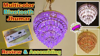 Bluetooth Jhumar Review \u0026 Assembling | Chandelier With remote control | Multicolor USB Music System