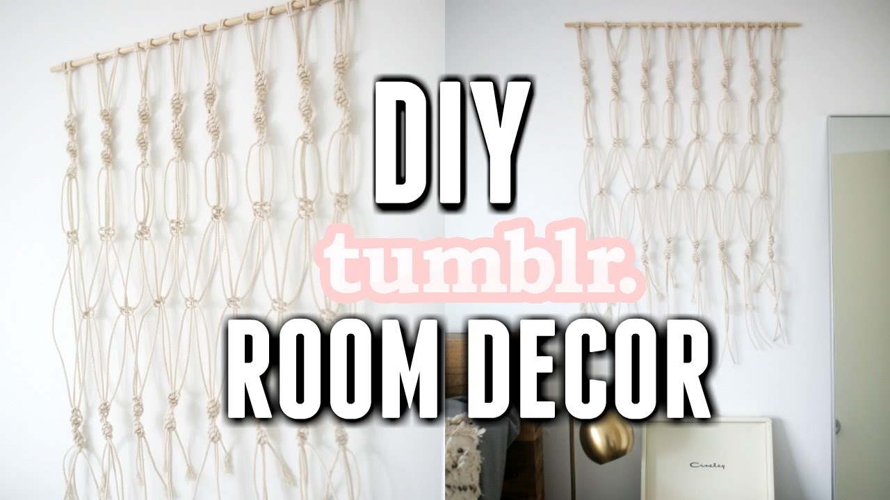 Diy Room Decor Tumblr Inspired 2017 Easy Macrame Wall Hanging Youtube