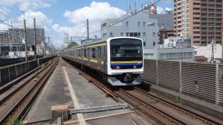 外房線209系 本千葉駅到着 JR East Sotobō Line 209 series EMU