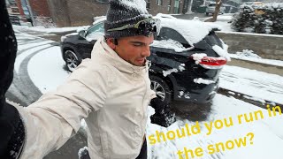 Running in a snow storm as a slow runner.. (tips and tricks)