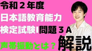 【過去問解説】試験Ⅰ問題3A【2020】令和2年度日本語教育能力検定試験【声帯振動とは？】