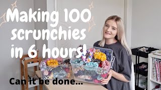 Sewing 100 Scrunchies in 6 hours | Small Business | #scrunchies