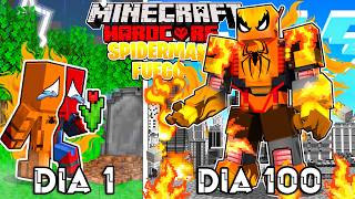 🟥SOBREVIVÍ 100 DÍAS siendo SPIDERMAN de FUEGO en Minecraft Hardcore!