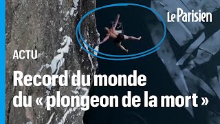 Ce Norvégien saute d'une falaise de 40,5 m de haut