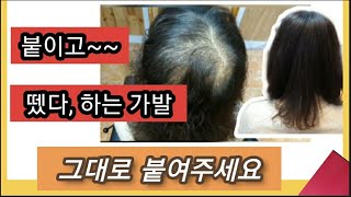 가발유저들에게 꼭 맞는 정수리가발 똑딱이 가발이 두피가 아파요. 붙이는 가발로 해결합니다