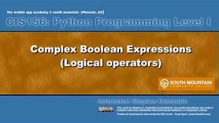 Python 03A - Complex Boolean Expressions