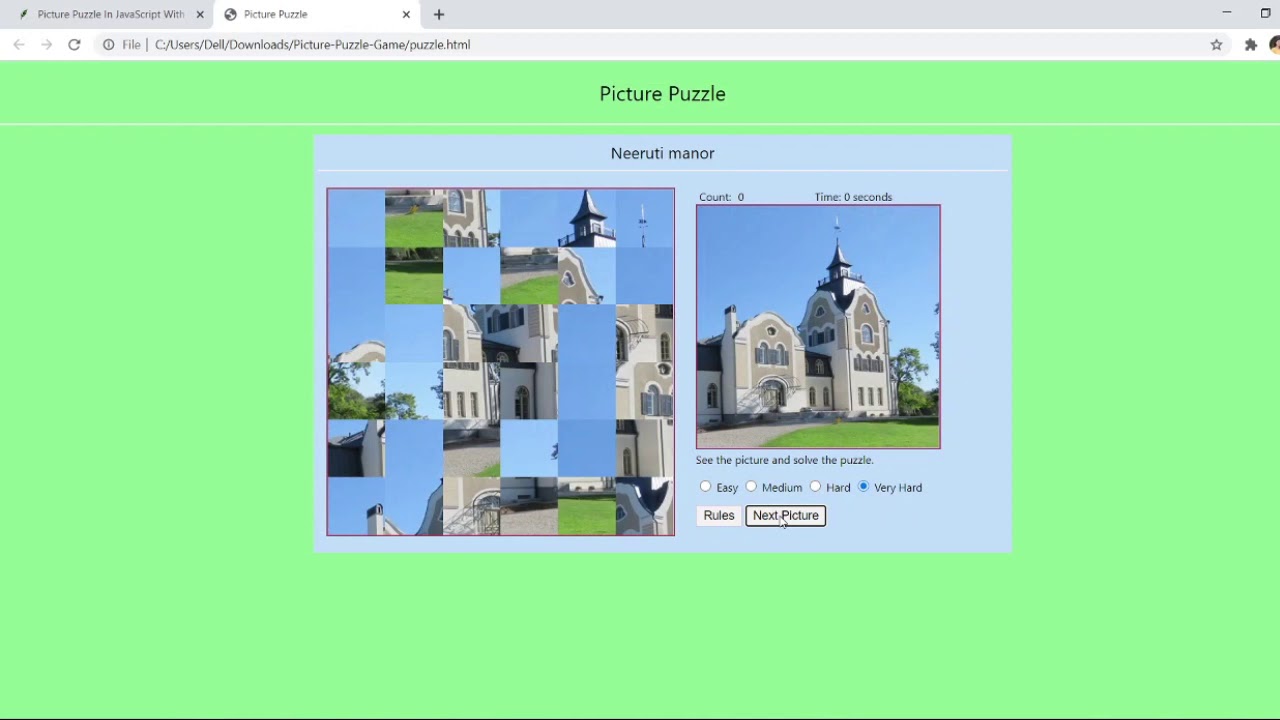 Picture Puzzle In Javascript With Source Code Source Code Projects