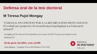 Lectura Tesi Doctoral M. Teresa Pujol Mongay