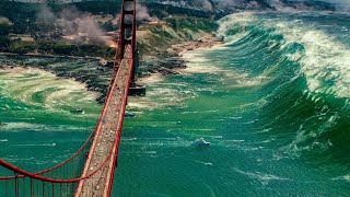Golden Gate Bridge Collapse Scene - Tsunami Scene - San Andreas (2015) Movie Clip
