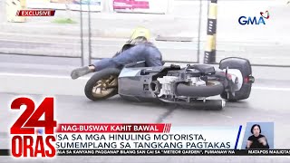 Isa sa mga hinuling motorista, sumemplang sa tangkang pagtakas | 24 Oras