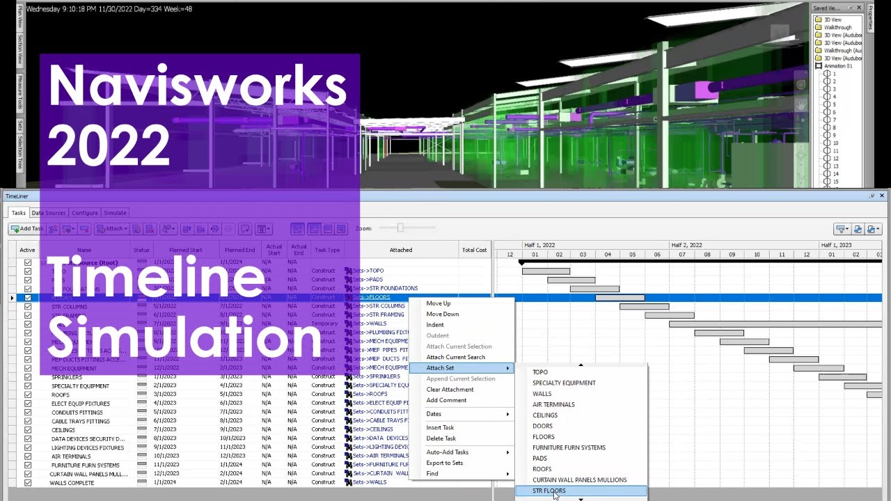 Navisworks 2022 Advanced Timeline Simulation 4K - YouTube