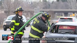 Utica Fire Department, city, move to binding arbitration