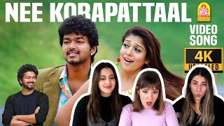 Nee Kobapattal Naanum Video Songs Reaction | Thalapathy Vijay | Villu Movie | foreigners Girls