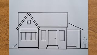 How to draw a house | Very easy - Drawing a house for beginners