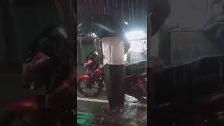 তুমুল বৃষ্টি তে মোটরসাইকেলে সমস্যা,,,