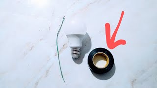Como consertar lâmpada de led queimada usando fita adesiva!! incrível!!