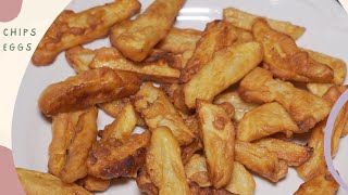 Guteka Ifiriti n'amagi bitetse mu bundi buryo || Chips eggs || Crispy Egg French Fries