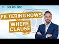 03 - Filtering data using a condition by Where Clause (numeric or text) | SQL Course | Data by Mousa