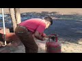 risky live demo of gfo fire ball on lpg cylinder .