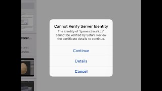 Cannot Verify Server Identity/Iphone/Ipad/Apple