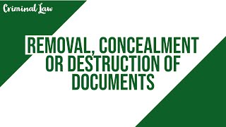 [Article 226] Removal, concealment or destruction of documents: Criminal Law Discussion