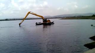 Amphibious eksavator swamp backhoe floating KOMATSU keruk lumpur rawa rawa JUAL RENTAL