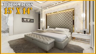 Classic Bedroom Interior 15x14 feet  #bedroomdesign #interiordesign #bedroom #bedroomdecor