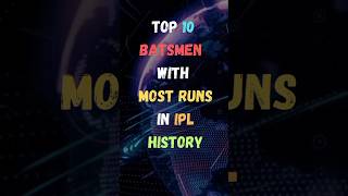 Top 10 Batsmen With Most Runs In IPL History | #2023 #shorts #facts #ipl