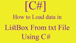 How to Load data in ListBox From txt File using C#