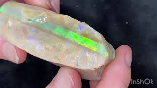 Opal cutting: Andamooka gem matrix.