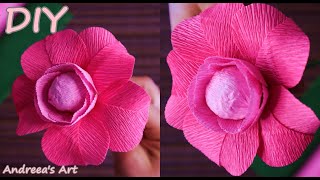 DIY Crepe paper flower /Cum sa faci o floare din hartie creponata pas cu pas