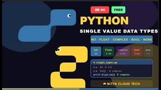 Python Single Value Data Types – Ep 4: int, float, complex, bool & None | Nitya Cloud Tech
