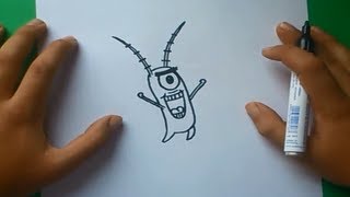 Como dibujar a Plankton paso a paso - Bob esponja | How to draw Plankton - Sponge bob
