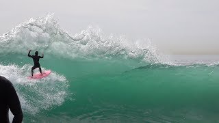 Surfers and Skimboarders CHARGE first WEDGE swell 2020 !!!