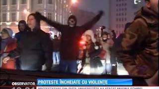 Echipa Antena 3, atacată de protestatarii din Piața Universității