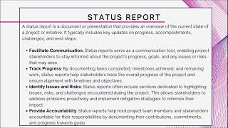 Module 3 - Project Management Document Templates - Status Report